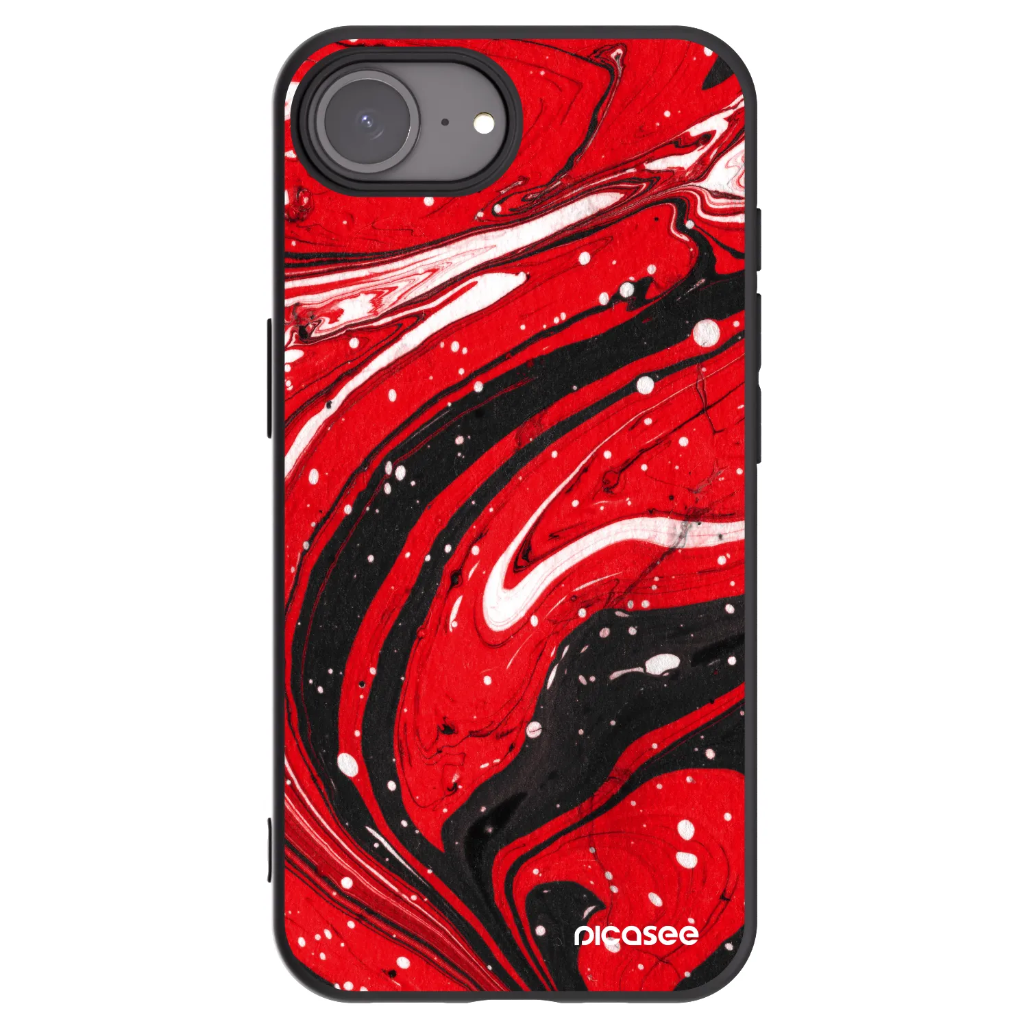 Picasee Μαύρη θήκη σιλικόνης για Apple iPhone 17e - Red black
