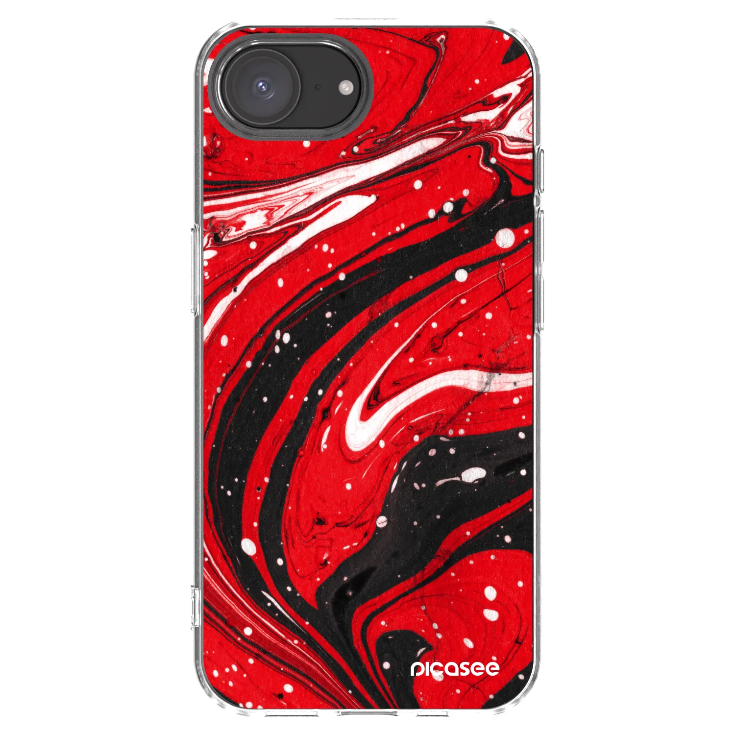 Picasee διαφανής θήκη σιλικόνης Apple iPhone 17e - Red black