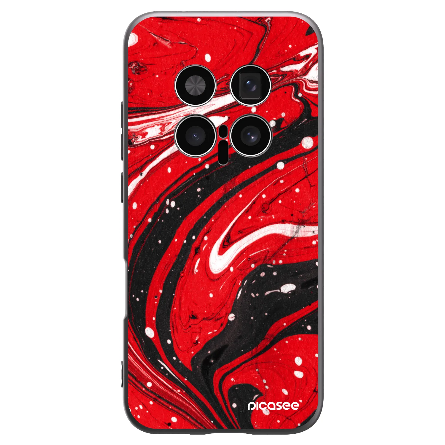 Picasee Μαύρη θήκη σιλικόνης για Honor Magic8 Pro 5G - Red black
