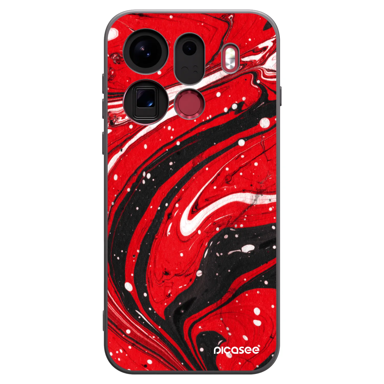 Picasee Μαύρη θήκη σιλικόνης για OPPO Find X9 Pro - Red black