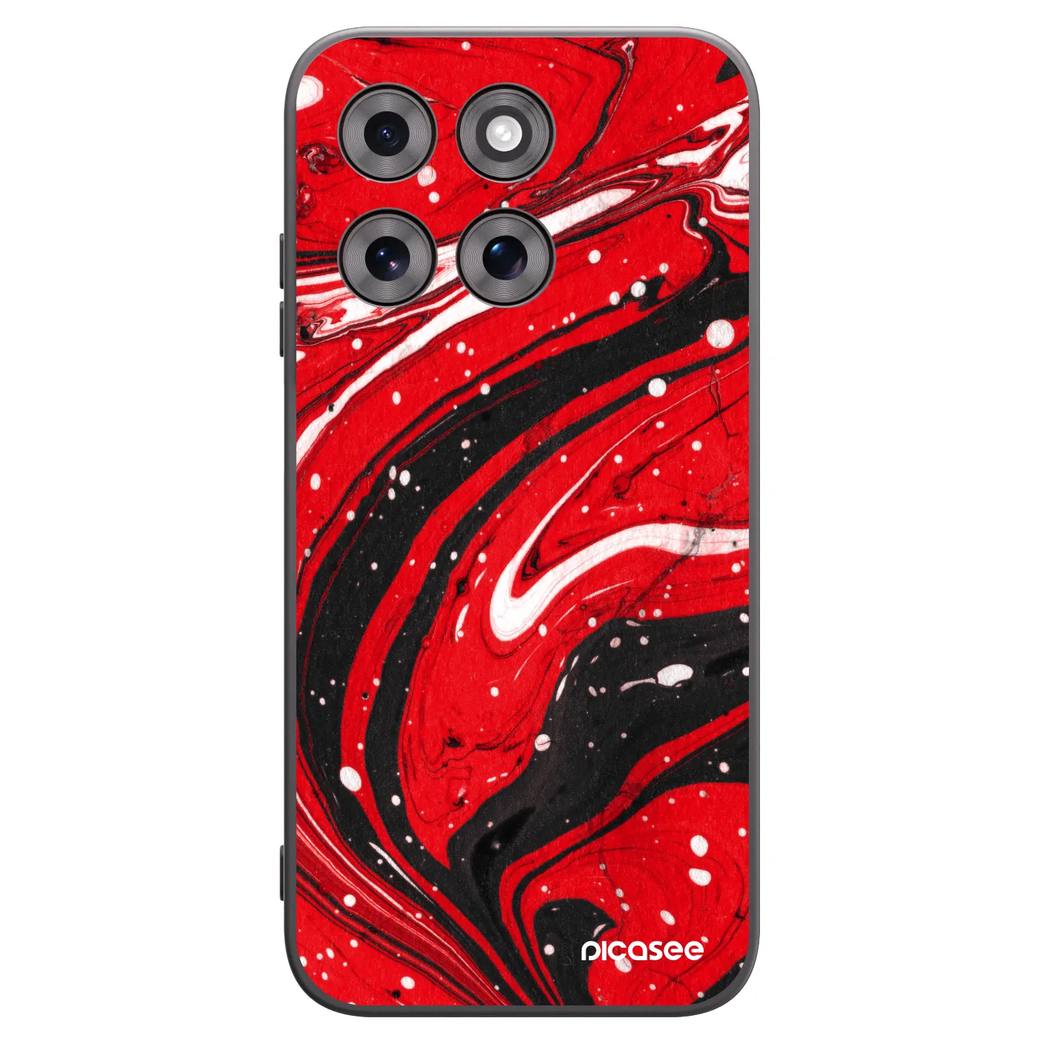 Picasee Μαύρη θήκη σιλικόνης για Motorola Moto G77 - Red black