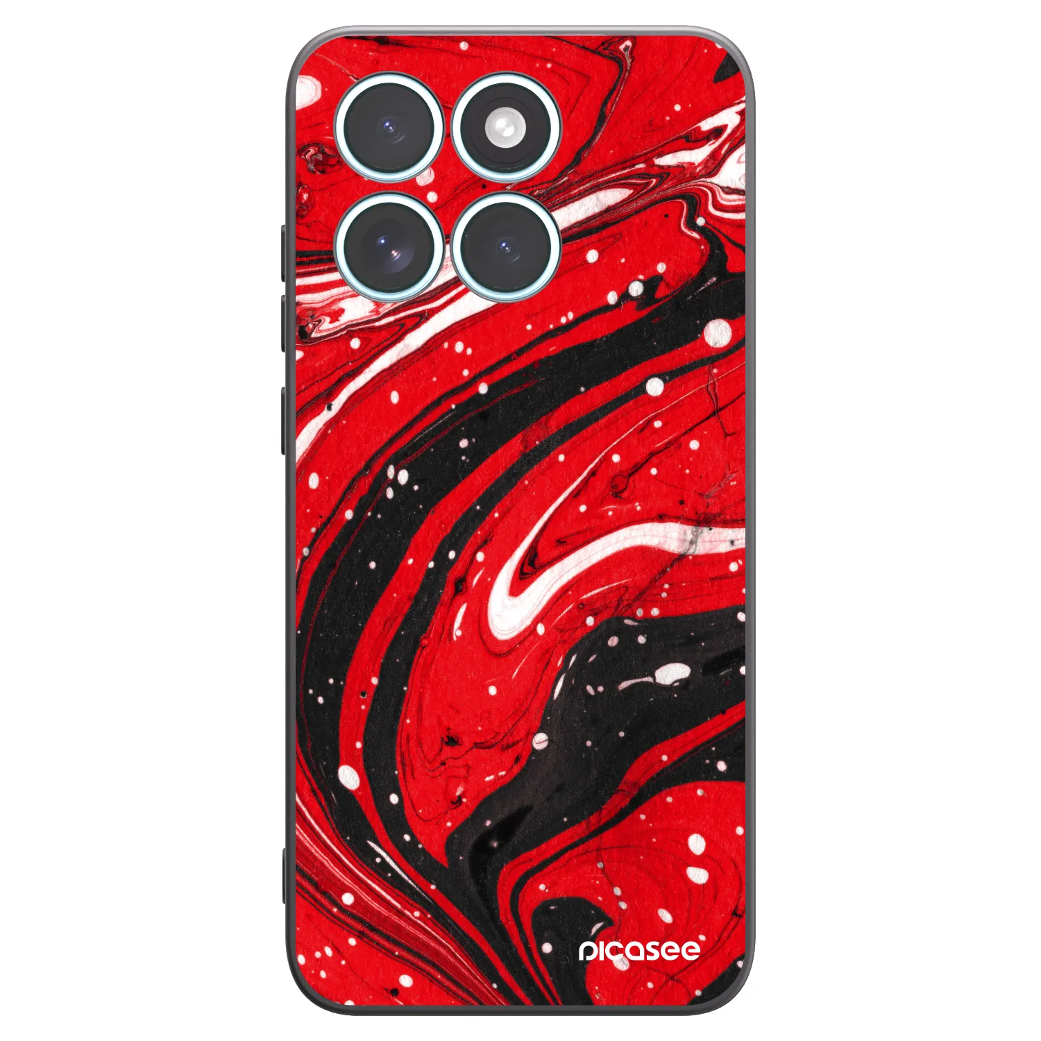 Picasee Μαύρη θήκη σιλικόνης για Motorola Edge 70 Fusion - Red black
