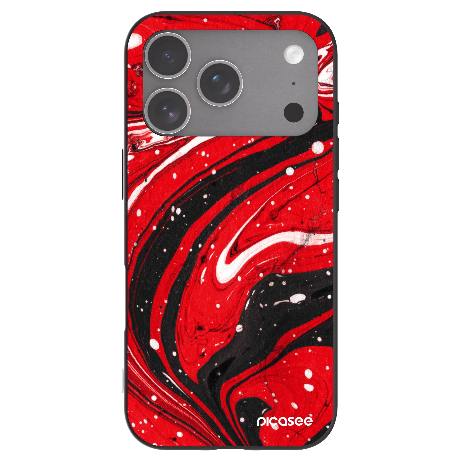 Picasee Μαύρη θήκη σιλικόνης για Apple iPhone 18 Pro - Red black