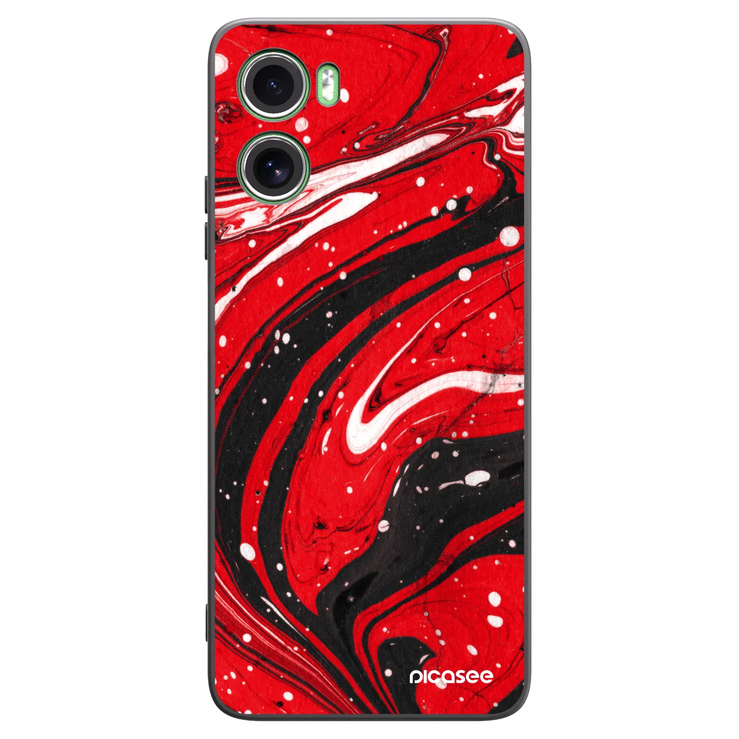 Picasee Μαύρη θήκη σιλικόνης για Motorola Moto G06 - Red black