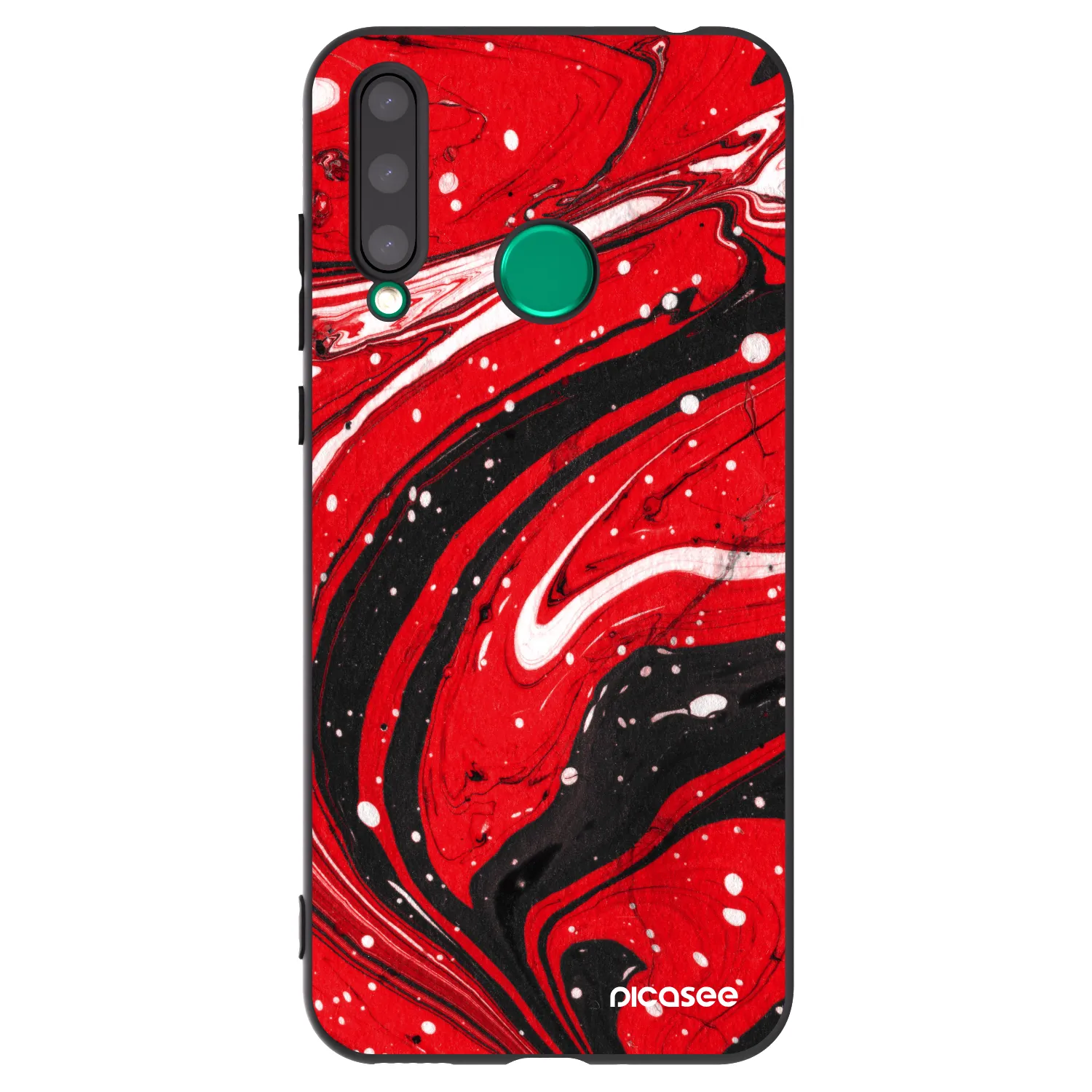 Picasee Μαύρη θήκη σιλικόνης για Honor 20 Lite - Red black
