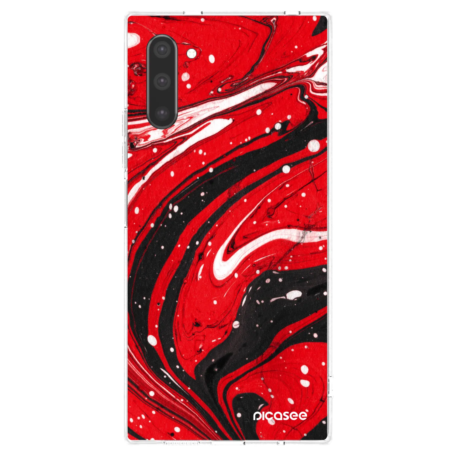 Picasee διαφανής θήκη σιλικόνης Samsung Galaxy Note 10 N970F - Red black