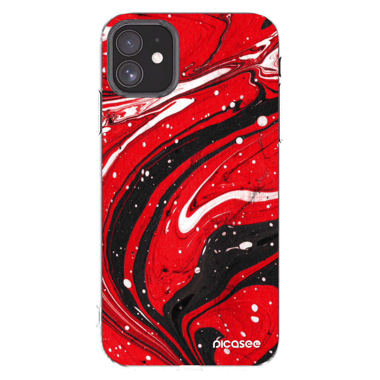 Picasee διαφανής θήκη σιλικόνης Apple iPhone 11 - Red black
