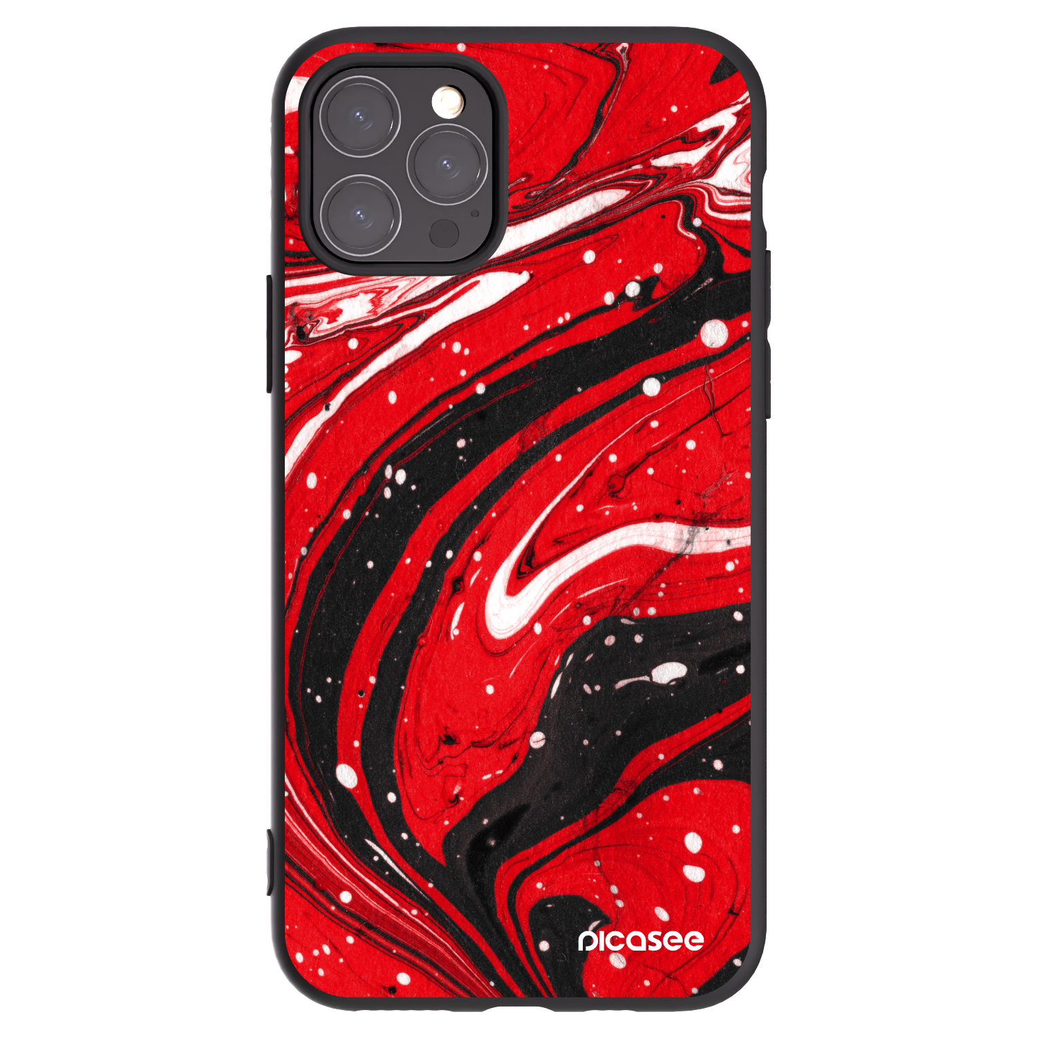 Picasee Μαύρη θήκη σιλικόνης για Apple iPhone 11 Pro - Red black