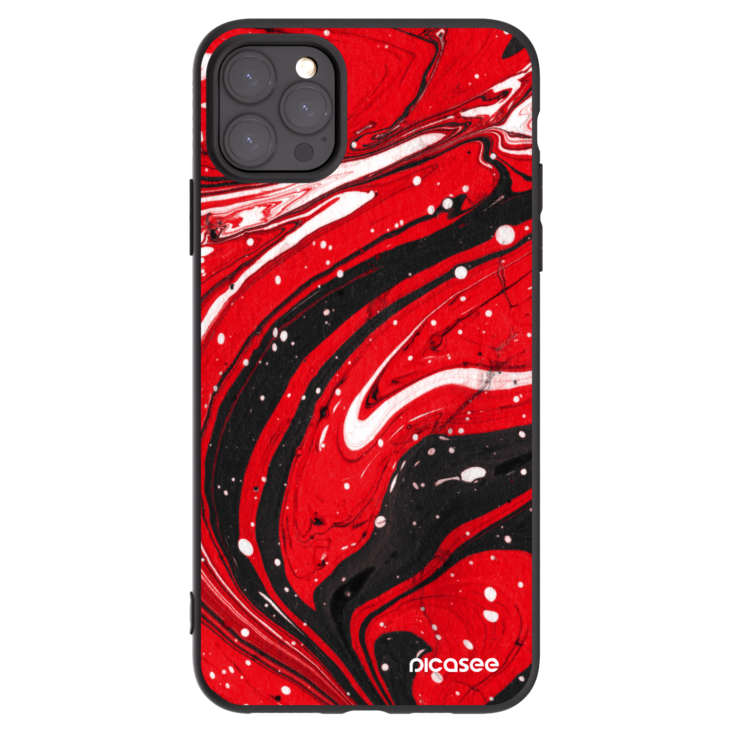 Picasee Μαύρη θήκη σιλικόνης για Apple iPhone 11 Pro Max - Red black