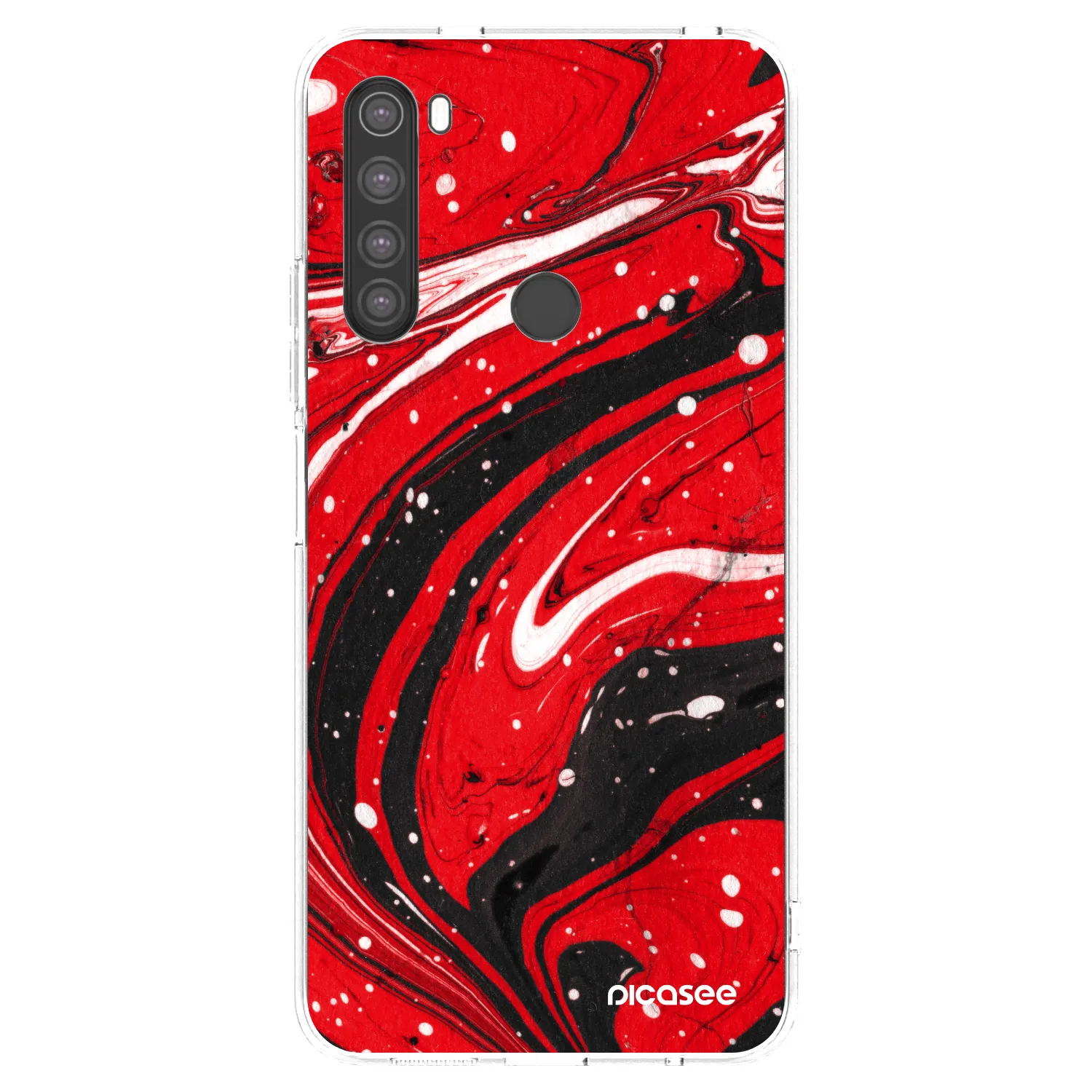 Picasee διαφανής θήκη σιλικόνης Xiaomi Redmi Note 8 - Red black