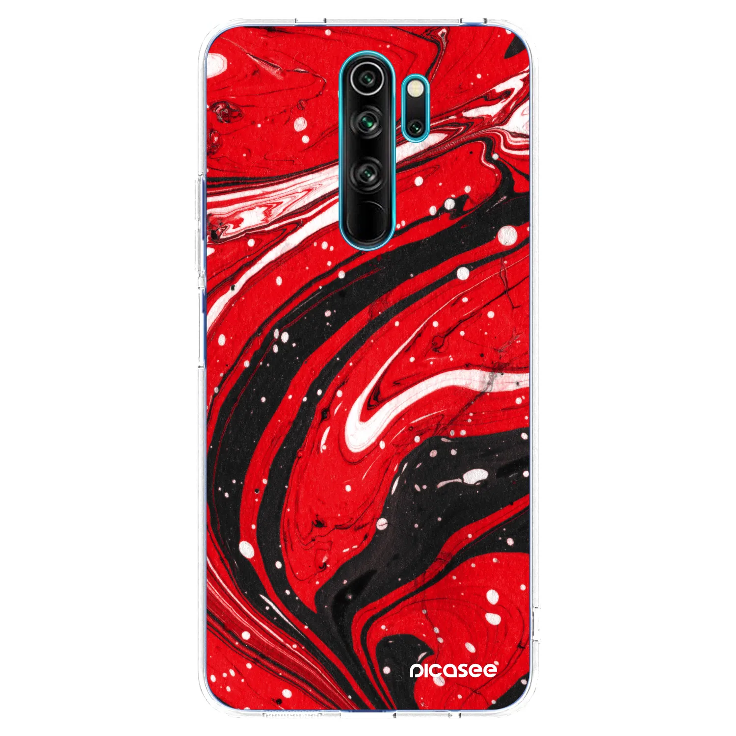 Picasee διαφανής θήκη σιλικόνης Xiaomi Redmi Note 8 Pro - Red black