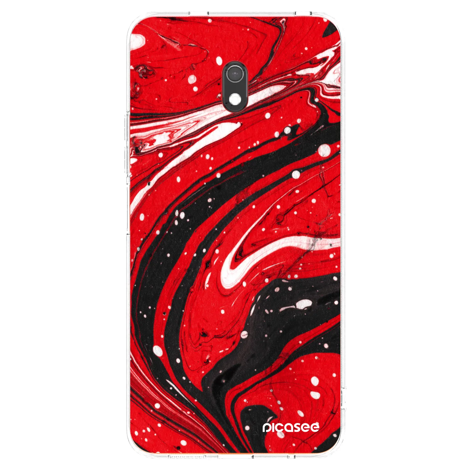 Picasee διαφανής θήκη σιλικόνης Xiaomi Redmi 8A - Red black
