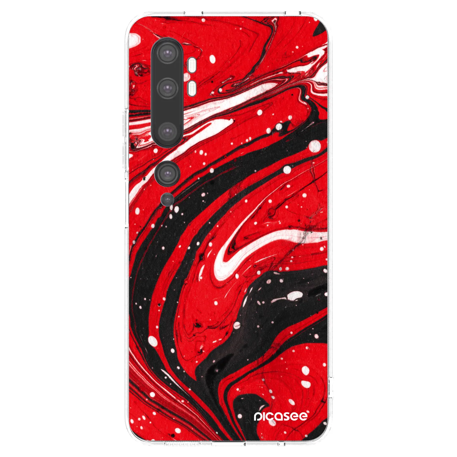 Picasee διαφανής θήκη σιλικόνης Xiaomi Mi Note 10 (Pro) - Red black