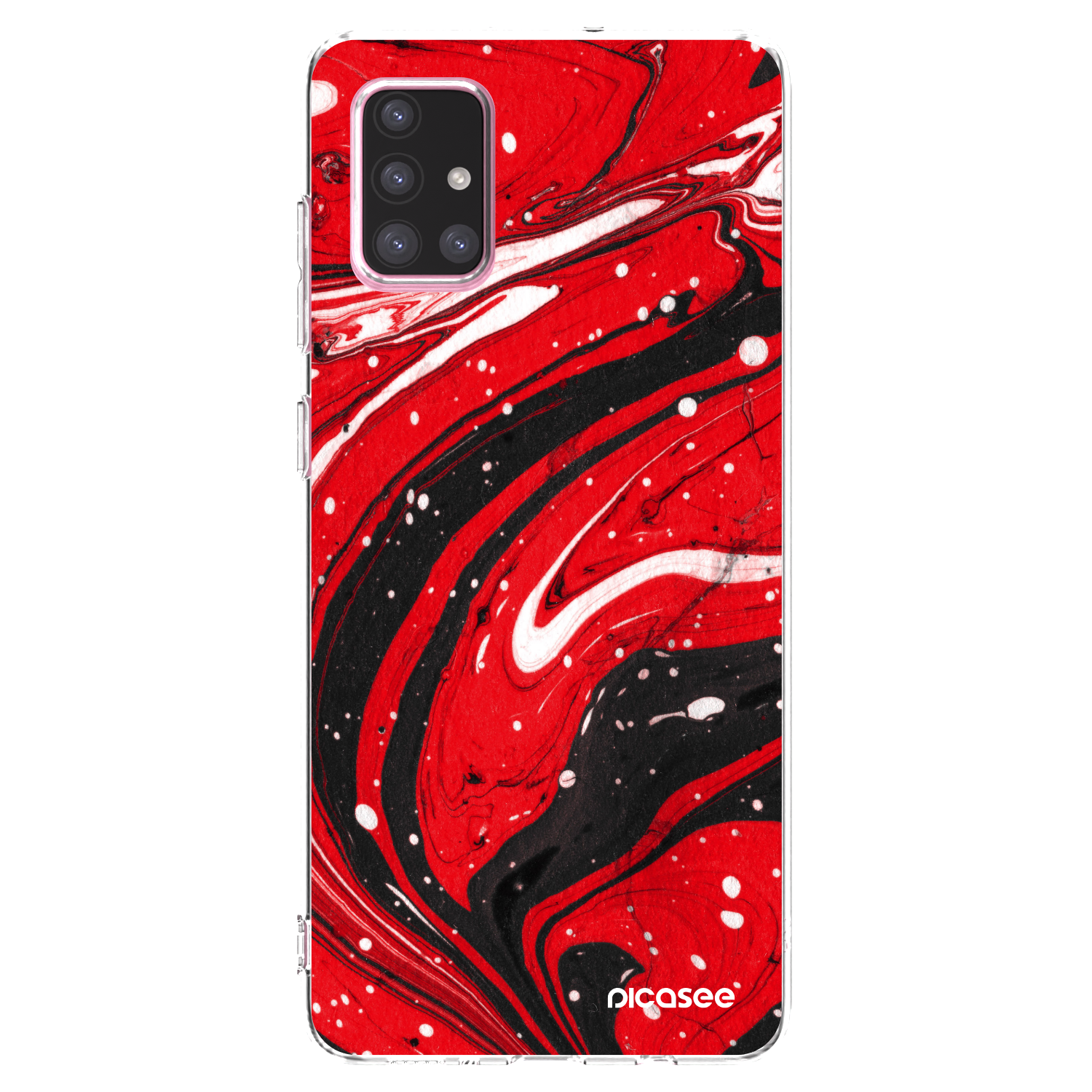 Picasee διαφανής θήκη σιλικόνης Samsung Galaxy A71 A715F - Red black