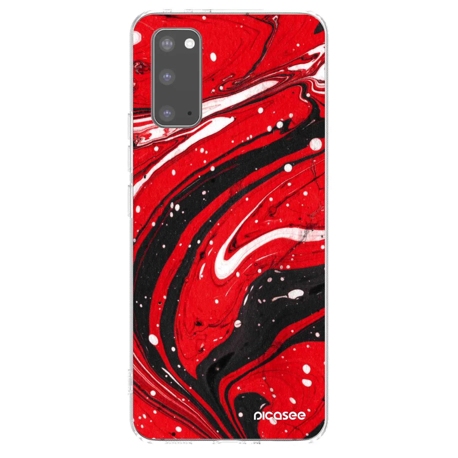 Picasee διαφανής θήκη σιλικόνης Samsung Galaxy S20 G980F - Red black