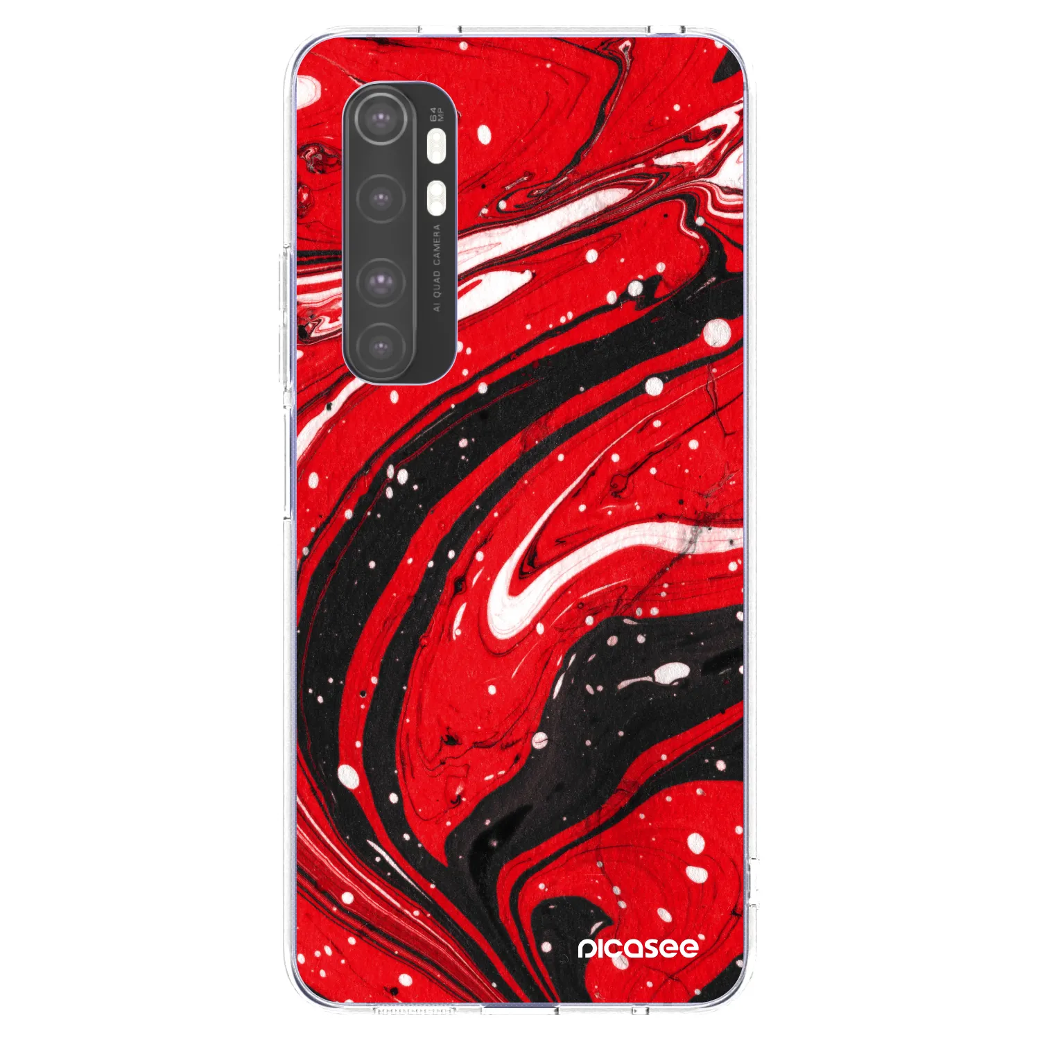 Picasee διαφανής θήκη σιλικόνης Xiaomi Mi Note 10 Lite - Red black