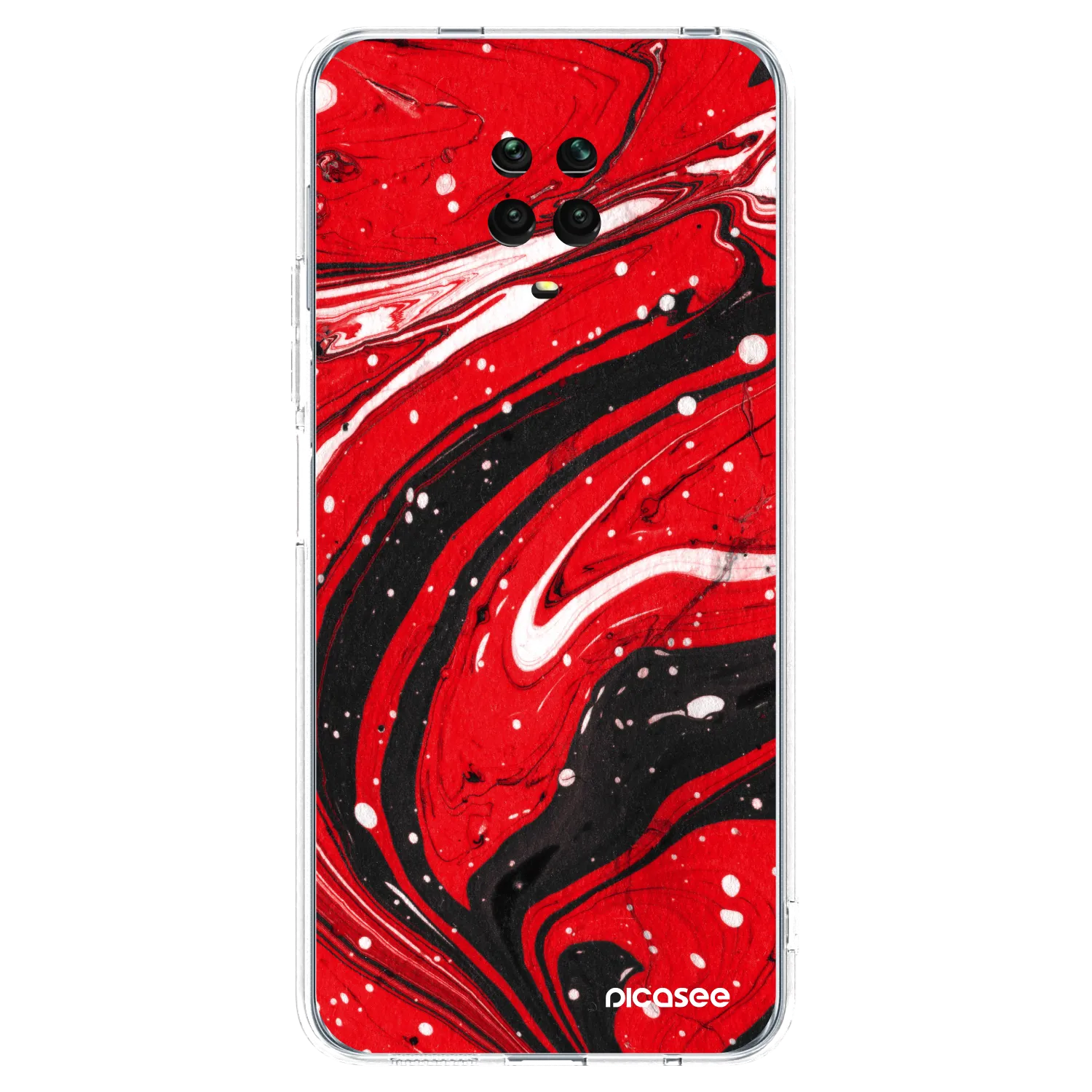 Picasee διαφανής θήκη σιλικόνης Xiaomi Redmi Note 9S - Red black