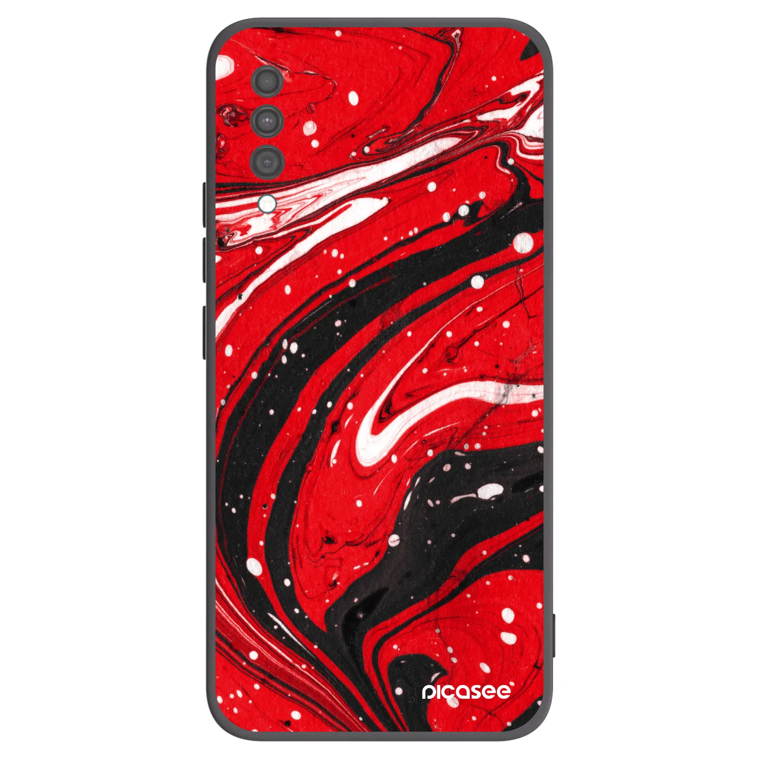 Picasee Μαύρη θήκη σιλικόνης για Samsung Galaxy A30s A307F - Red black