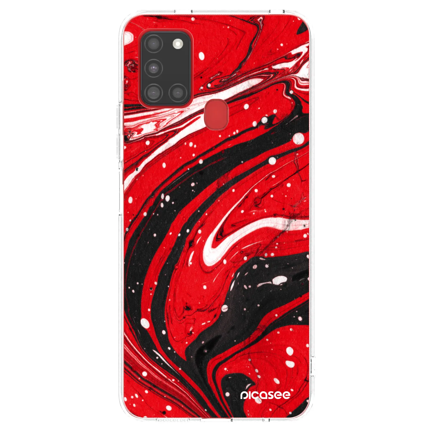 Picasee διαφανής θήκη σιλικόνης Samsung Galaxy A21s - Red black