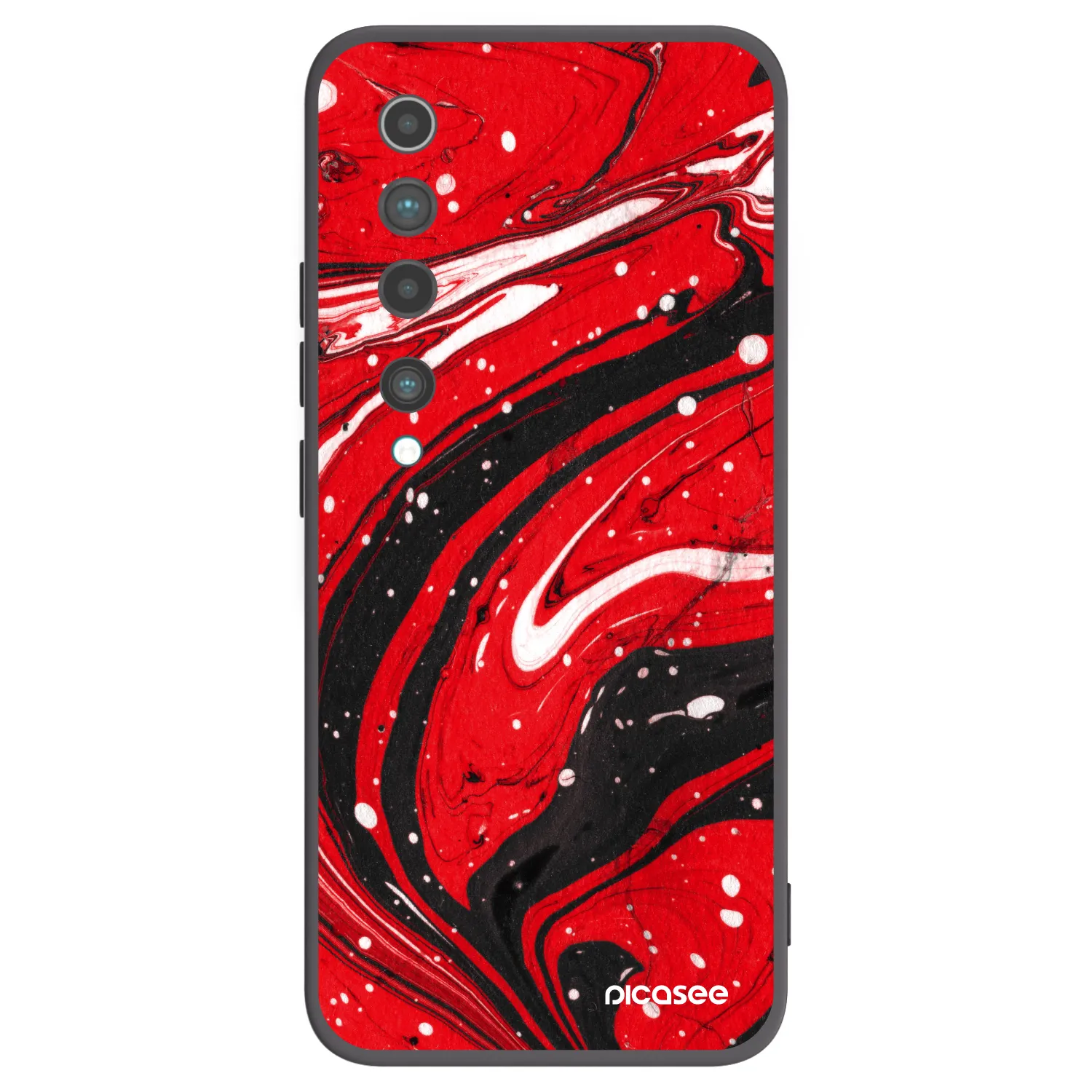 Picasee Μαύρη θήκη σιλικόνης για Xiaomi Mi 10 - Red black