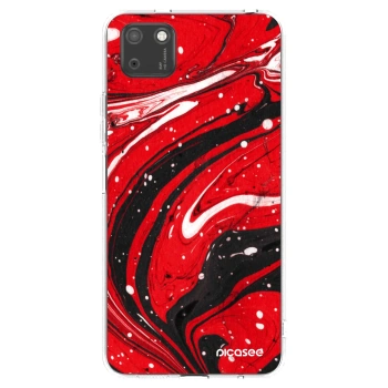 Picasee διαφανής θήκη σιλικόνης Huawei Y5P - Red black