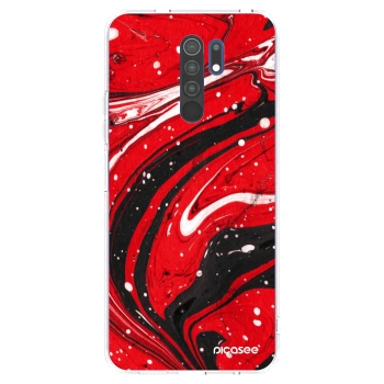 Picasee διαφανής θήκη σιλικόνης Xiaomi Redmi 9 - Red black