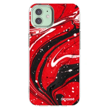 Picasee διαφανής θήκη σιλικόνης Apple iPhone 12 - Red black