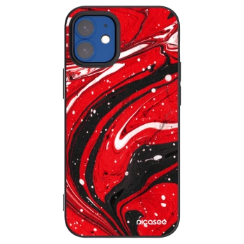 Picasee Μαύρη θήκη σιλικόνης για Apple iPhone 12 mini - Red black
