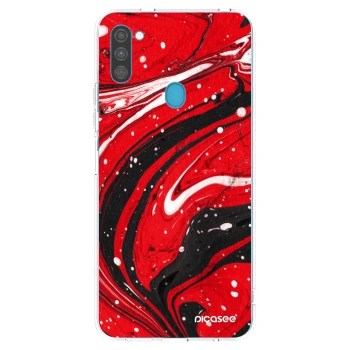 Picasee διαφανής θήκη σιλικόνης Samsung Galaxy M11 - Red black