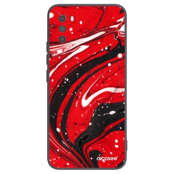 Picasee Μαύρη θήκη σιλικόνης για Xiaomi Poco M3 - Red black
