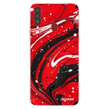 Picasee διαφανής θήκη σιλικόνης Samsung Galaxy A20s - Red black