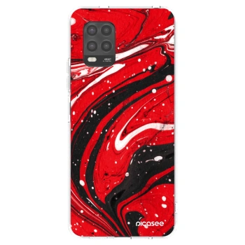 Picasee διαφανής θήκη σιλικόνης Xiaomi Mi 10 Lite - Red black