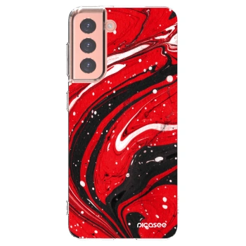 Picasee διαφανής θήκη σιλικόνης Samsung Galaxy S21 5G G991B - Red black