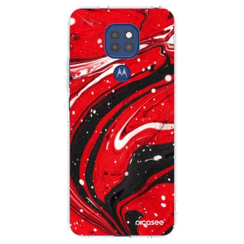 Picasee διαφανής θήκη σιλικόνης Motorola Moto G9 Play - Red black