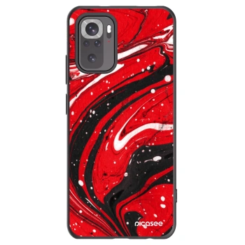 Picasee Μαύρη θήκη σιλικόνης για Xiaomi Redmi Note 10 - Red black
