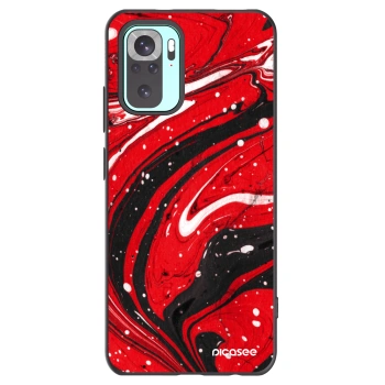 Picasee Μαύρη θήκη σιλικόνης για Xiaomi Redmi Note 10 Pro - Red black