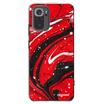 Picasee διαφανής θήκη σιλικόνης Xiaomi Redmi Note 10S - Red black