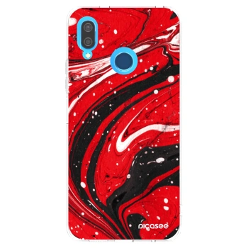 Picasee διαφανής θήκη σιλικόνης Huawei P20 Lite - Red black