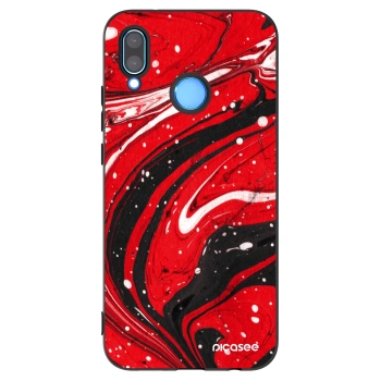 Picasee Μαύρη θήκη σιλικόνης για Huawei P20 Lite - Red black