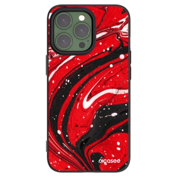 Picasee Μαύρη θήκη σιλικόνης για Apple iPhone 13 Pro - Red black
