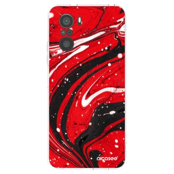 Picasee διαφανής θήκη σιλικόνης Xiaomi Poco F3 - Red black