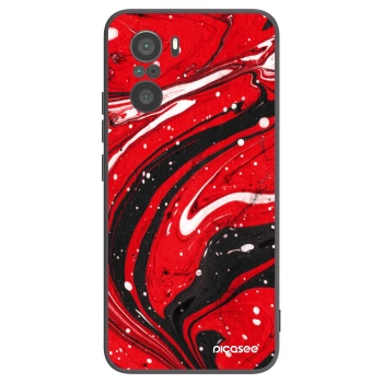 Picasee Μαύρη θήκη σιλικόνης για Xiaomi Poco F3 - Red black