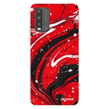 Picasee Μαύρη θήκη σιλικόνης για Xiaomi Redmi 9T - Red black