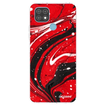 Picasee διαφανής θήκη σιλικόνης Realme C21 - Red black