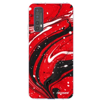 Picasee διαφανής θήκη σιλικόνης Realme 7 - Red black
