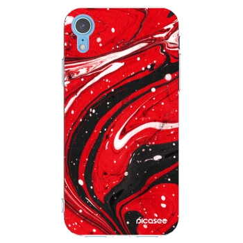 Picasee διαφανής θήκη σιλικόνης Apple iPhone XR - Red black