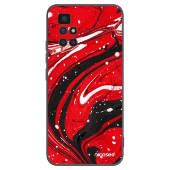 Picasee Μαύρη θήκη σιλικόνης για Xiaomi Redmi 10 - Red black