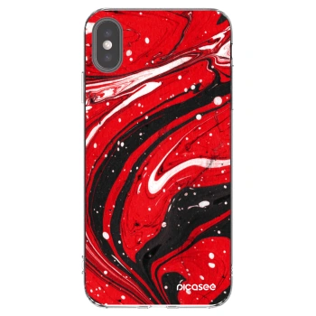 Picasee διαφανής θήκη σιλικόνης Apple iPhone XS Max - Red black