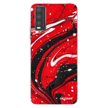 Picasee διαφανής θήκη σιλικόνης Vivo Y20s - Red black