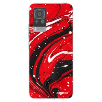 Picasee διαφανής θήκη σιλικόνης Vivo X60 Pro 5G - Red black